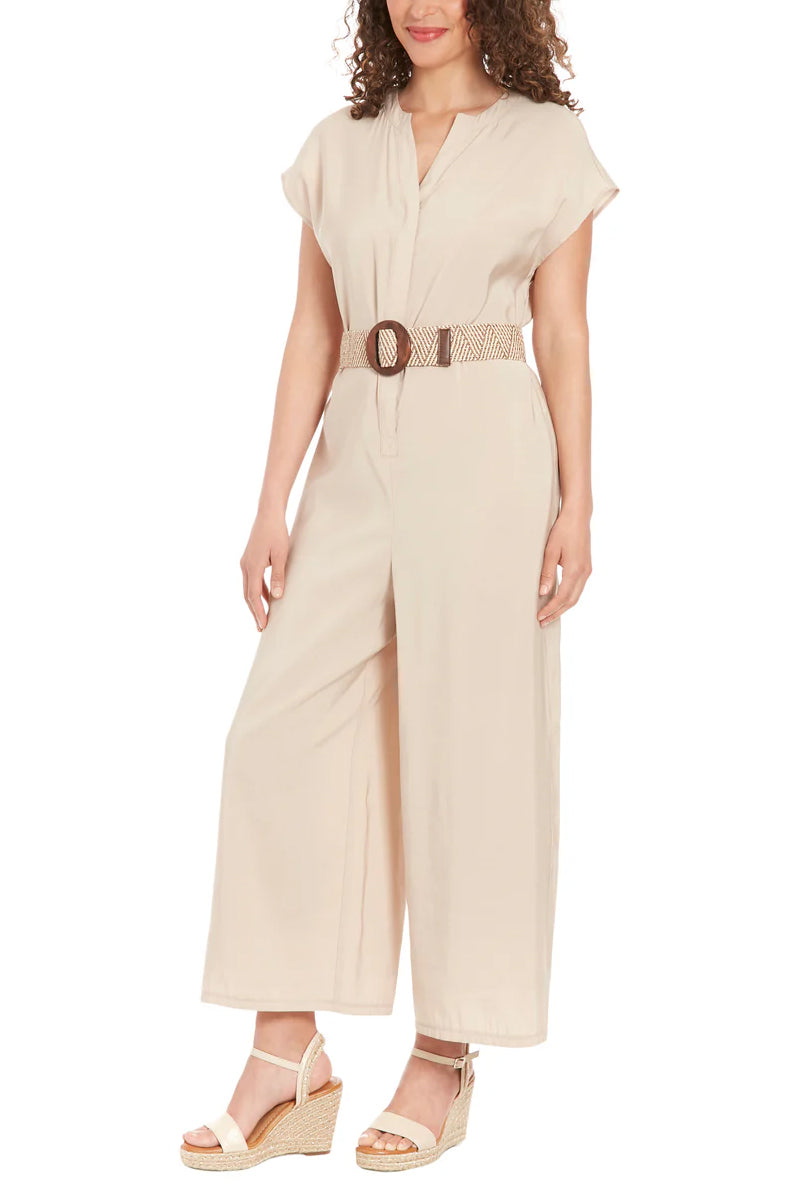 Jumpsuit Long Belted Formal Jumpsuit LIGHT BEIGE