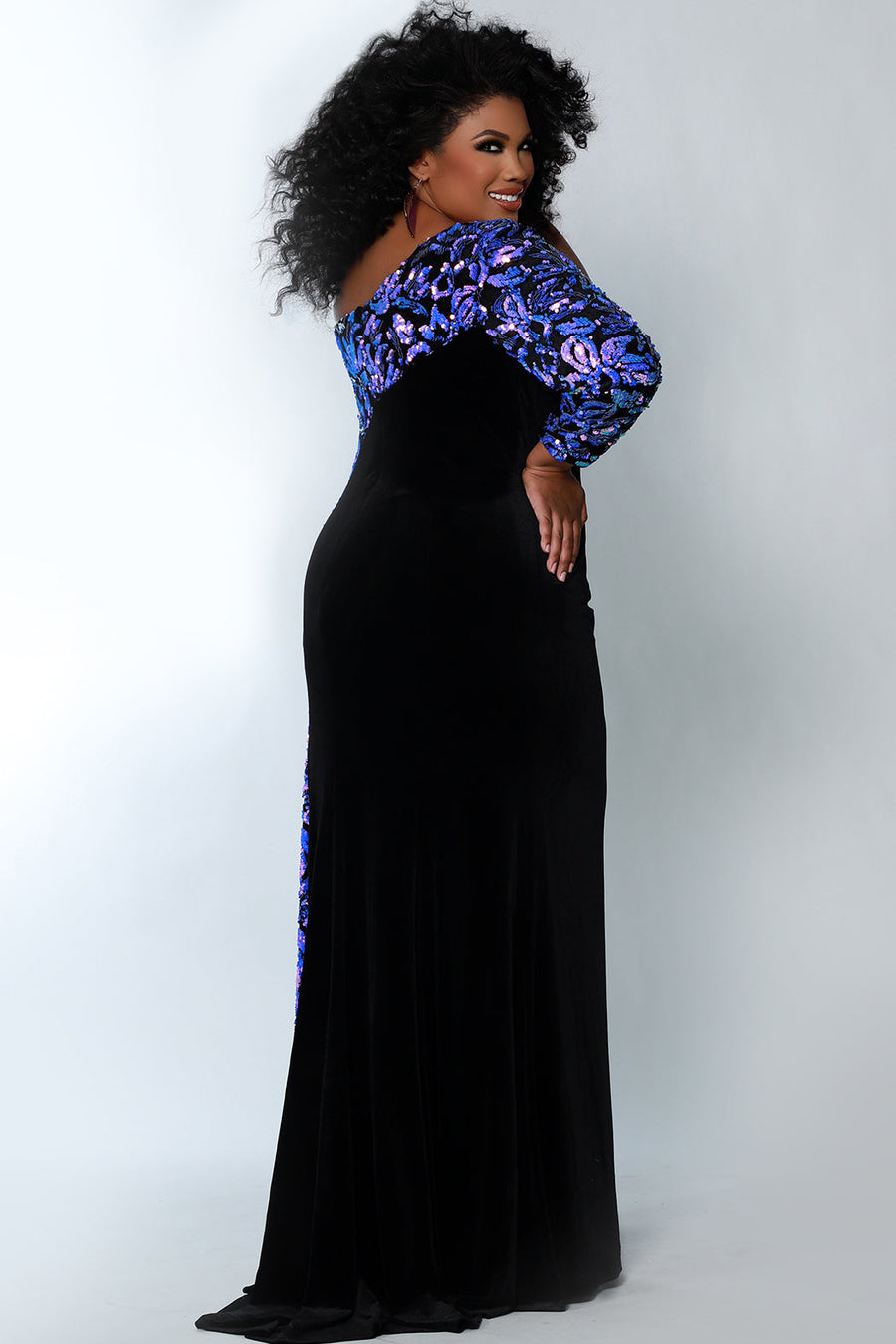 Plus Size Dresses Fitted Long Formal Plus Size Prom Dress Violet