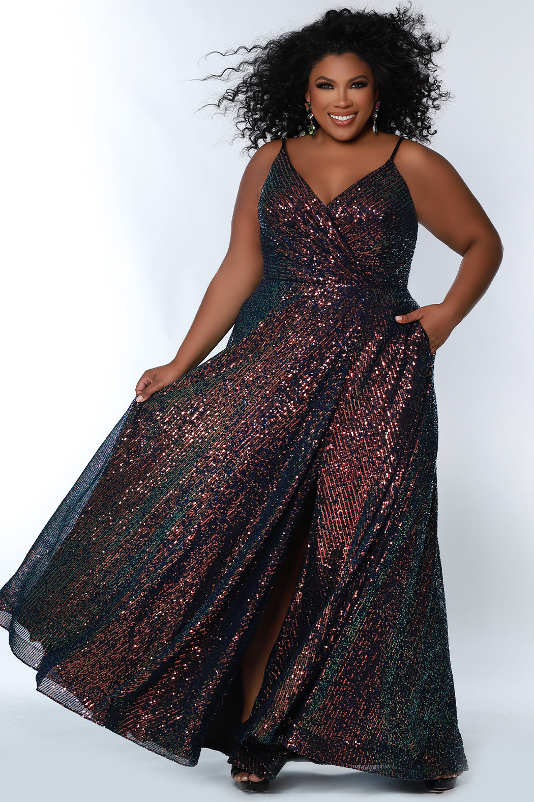 Plus Size Dresses Prom Long Sequin Formal A Line Plus Size Dress Dynamite