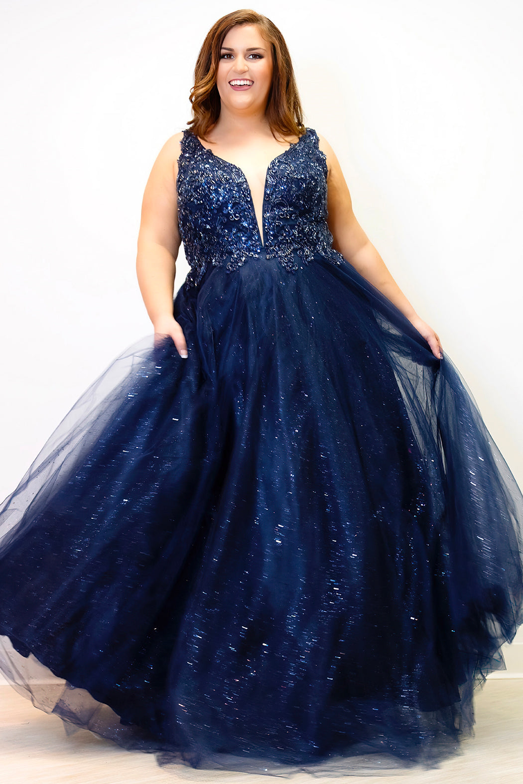 Plus Size Dresses Plus Size Size Long Mermaid Formal Prom Dress Navy