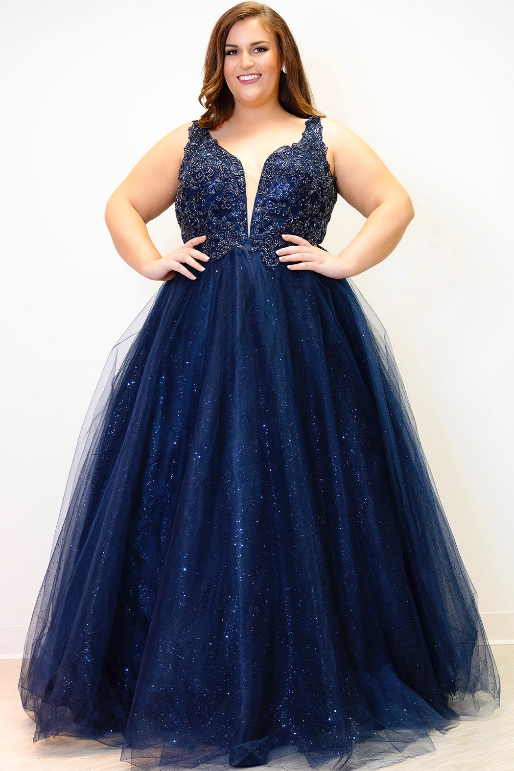 Plus Size Dresses Plus Size Size Long Mermaid Formal Prom Dress Navy