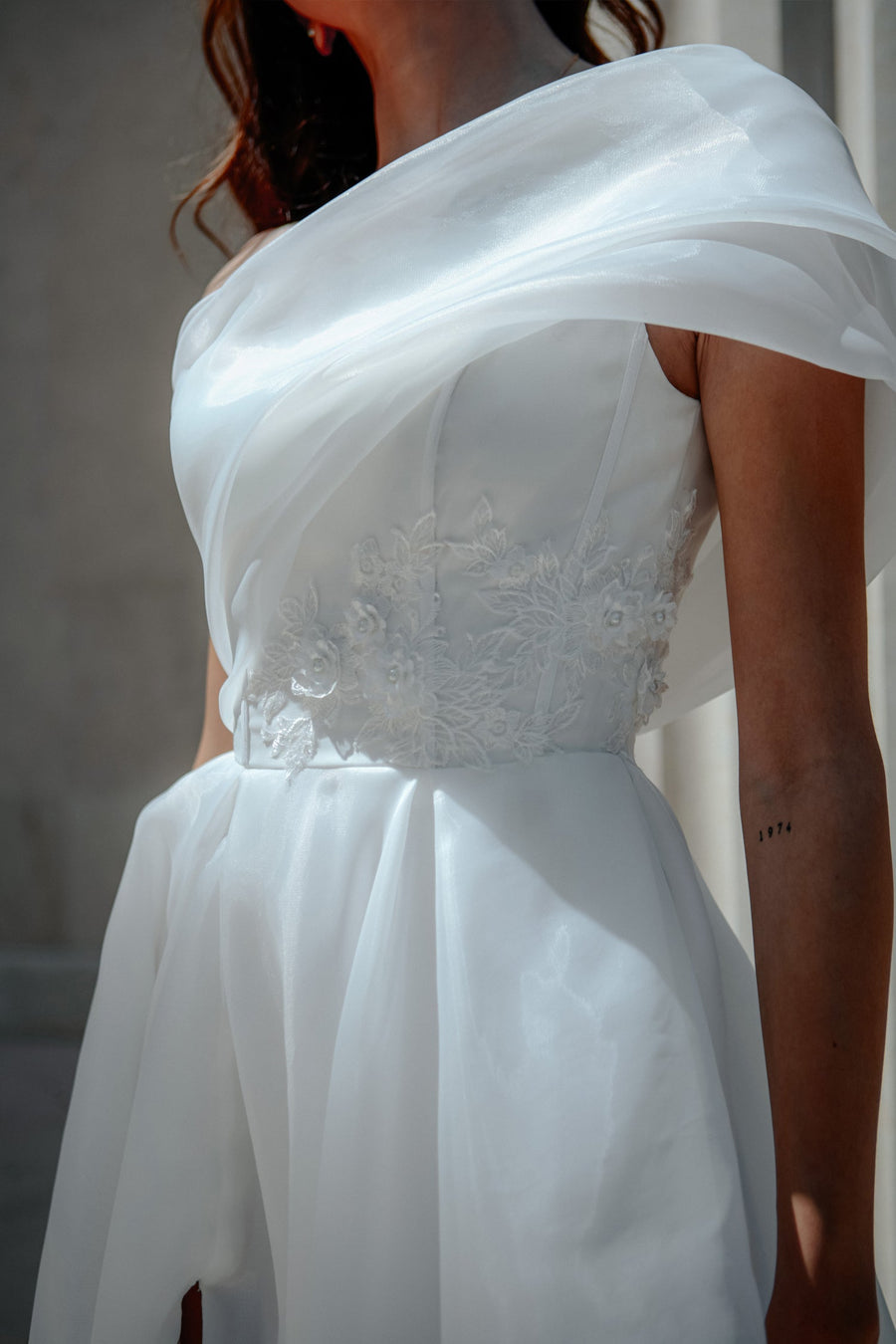 Wedding Dresses Simple A Line Long Wedding Dress Off White