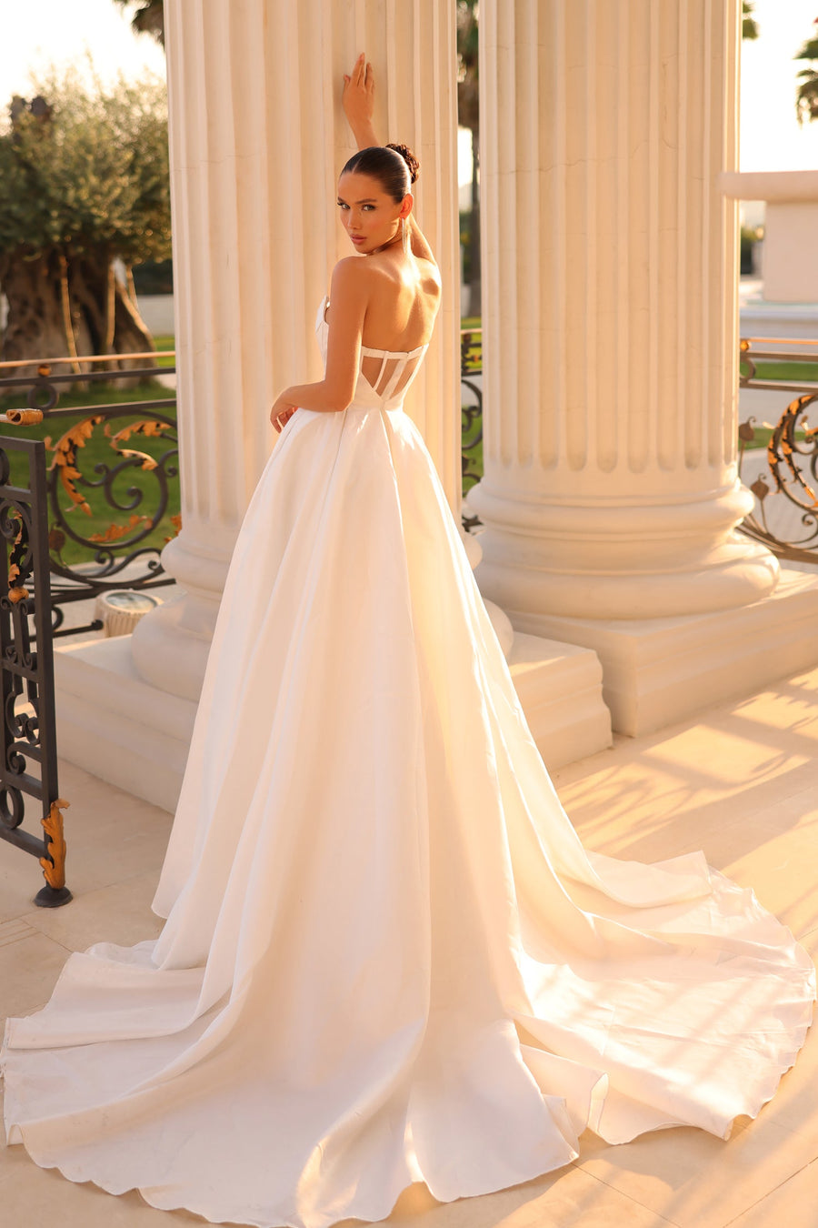 Wedding Dresses Long Slit Ball Gown Wedding Dress Off White
