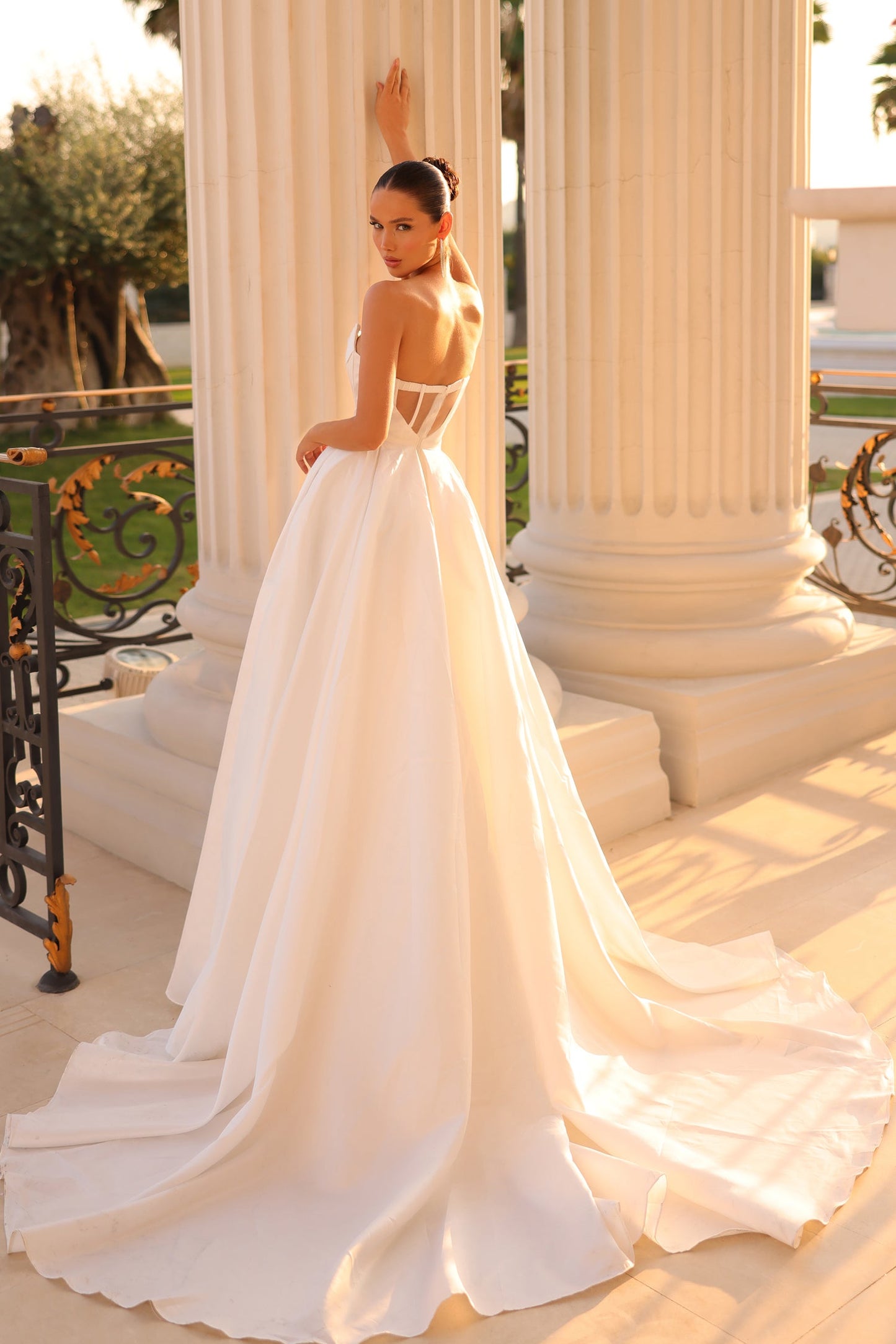 Wedding Dresses Long Slit Ball Gown Wedding Dress Off White