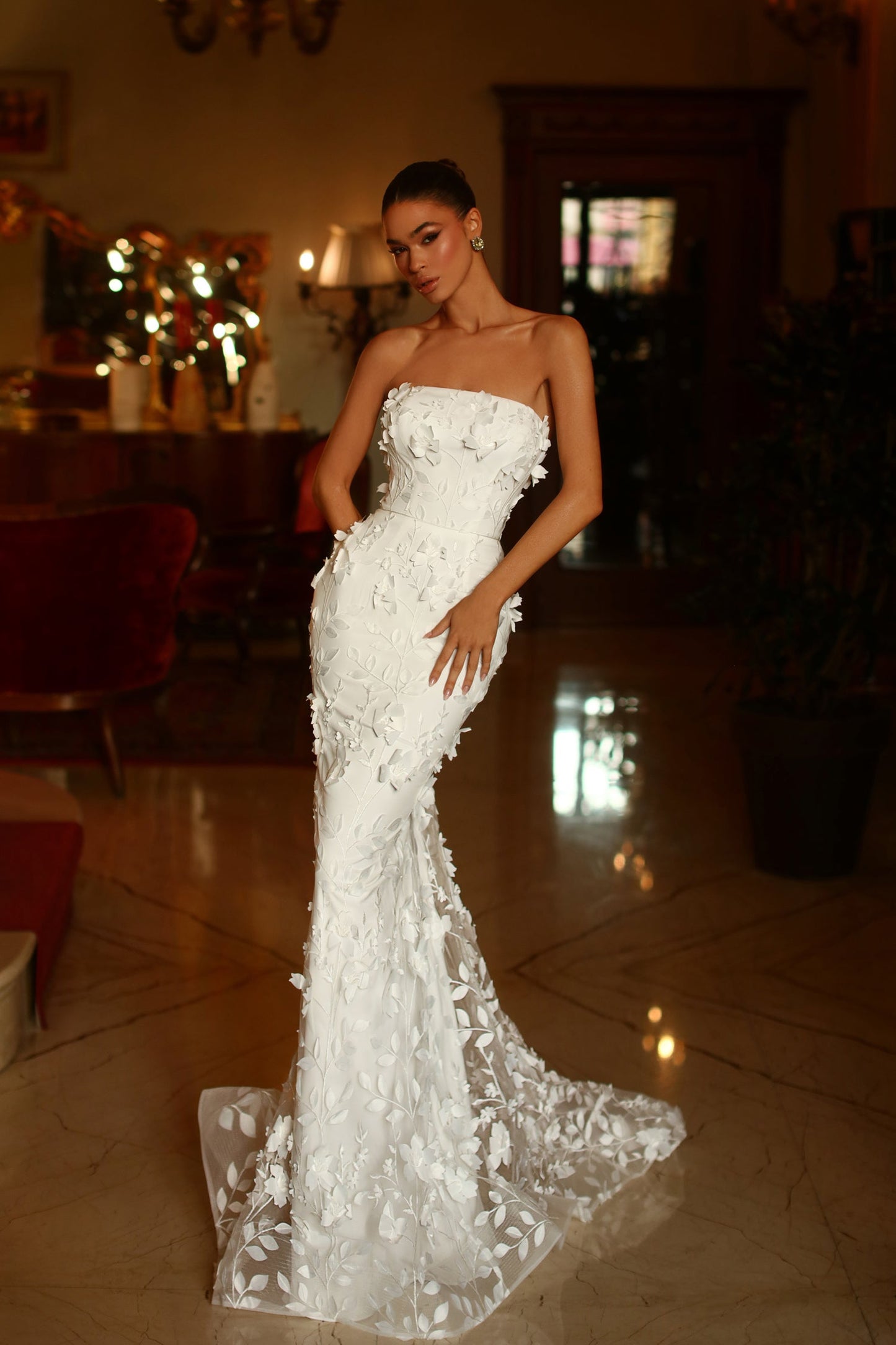 Wedding Dresses Mermaid Lace Long Wedding Dress Off White