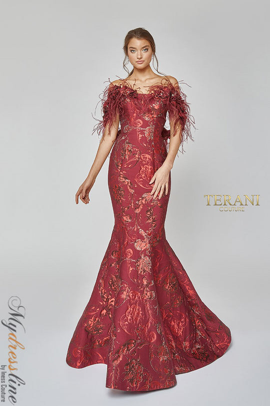 Terani Couture Long Fitted Prom Dress 1921E0136 - The Dress Outlet Red