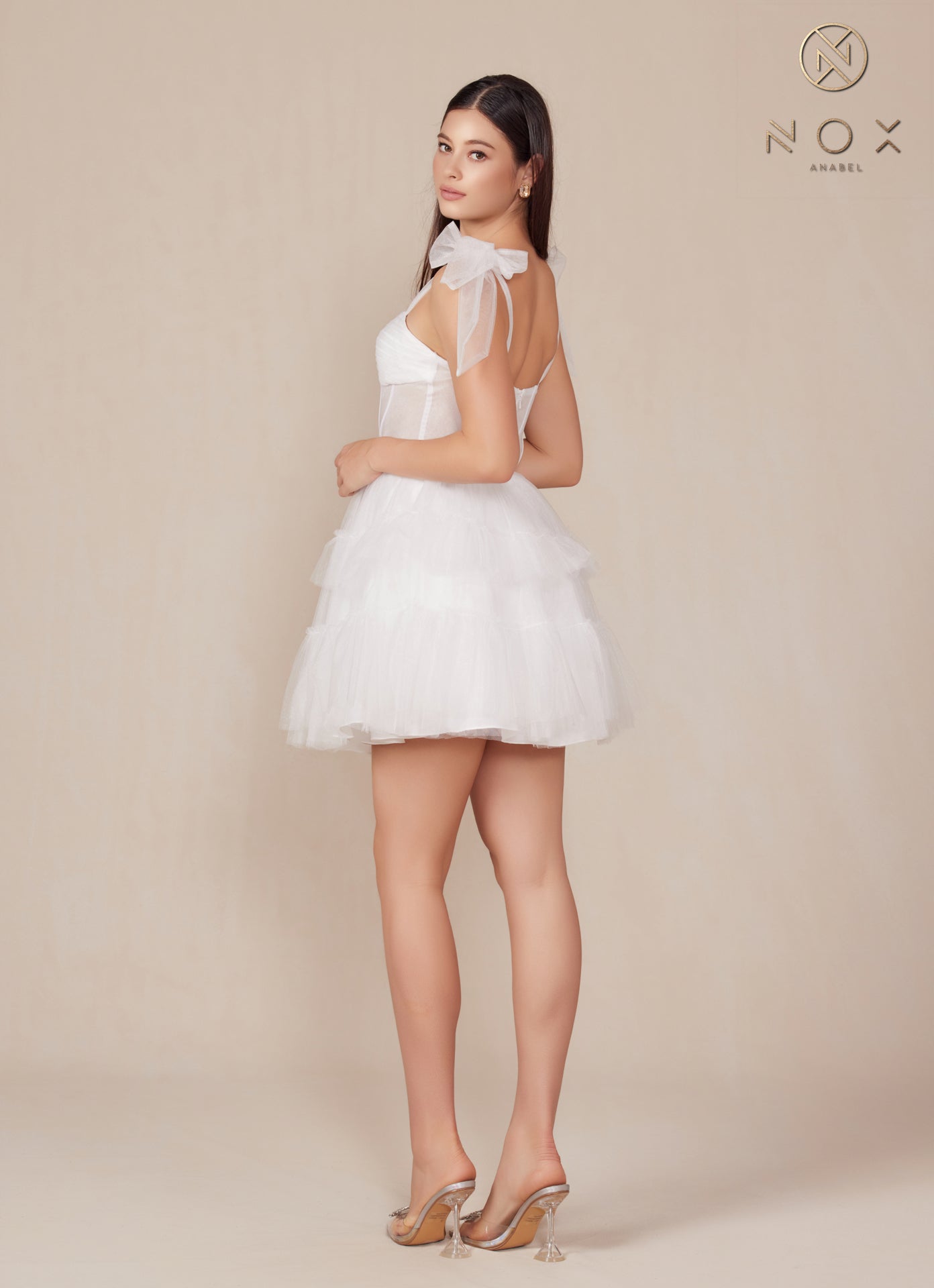 Prom Dresses Short Tiered Cocktail Dress White