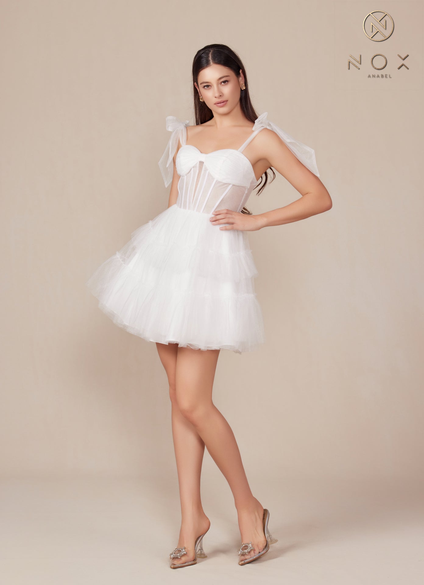 Prom Dresses Short Tiered Cocktail Dress White