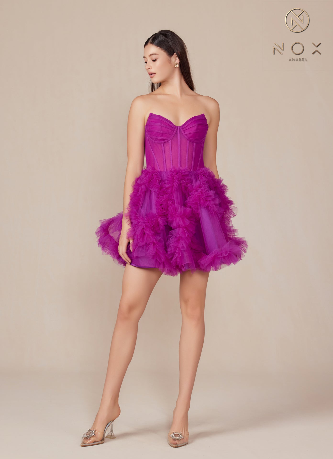 Cocktail Dresses Short Ruffle Cocktail Dress Magenta