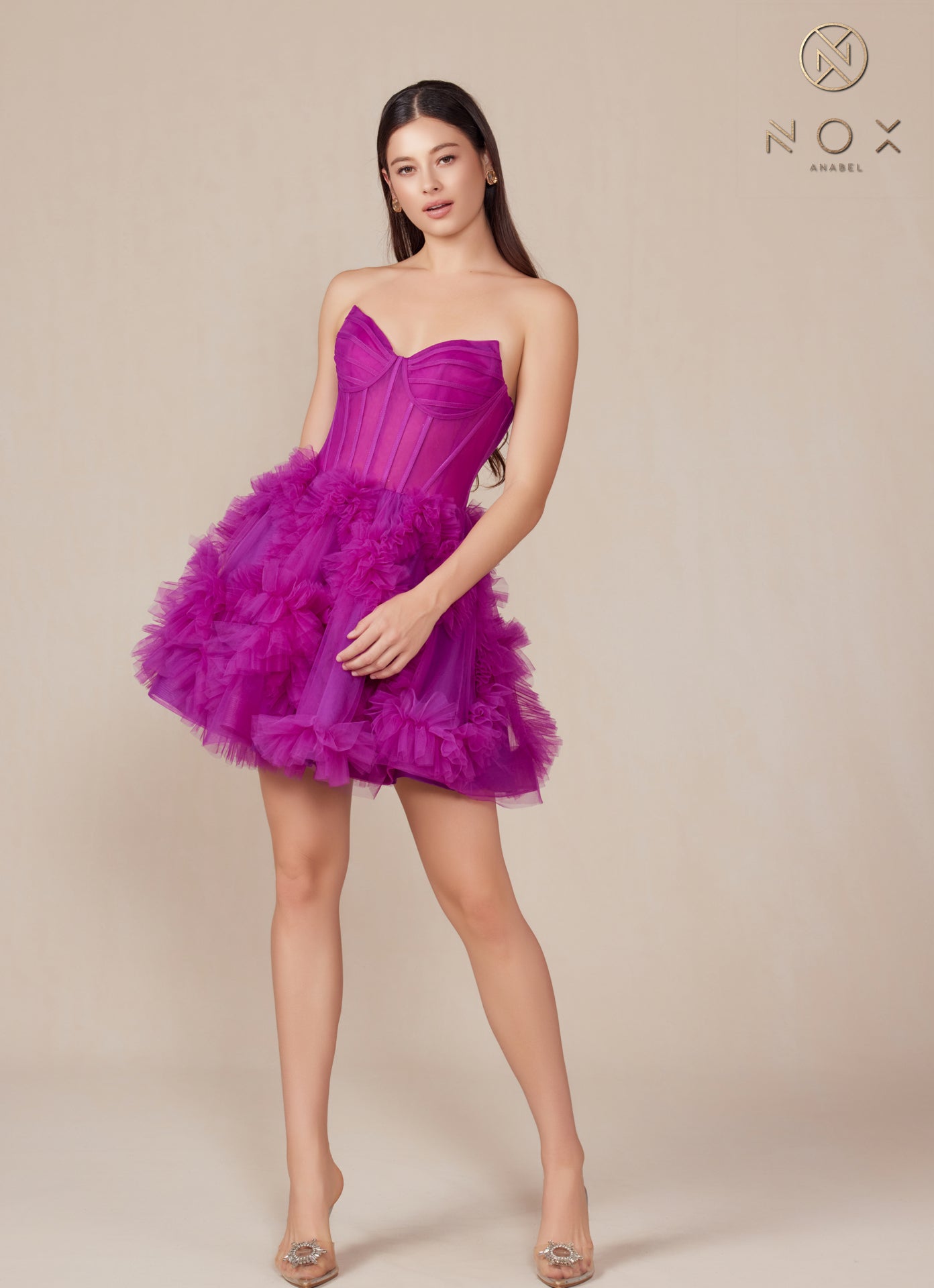 Cocktail Dresses Short Ruffle Cocktail Dress Magenta