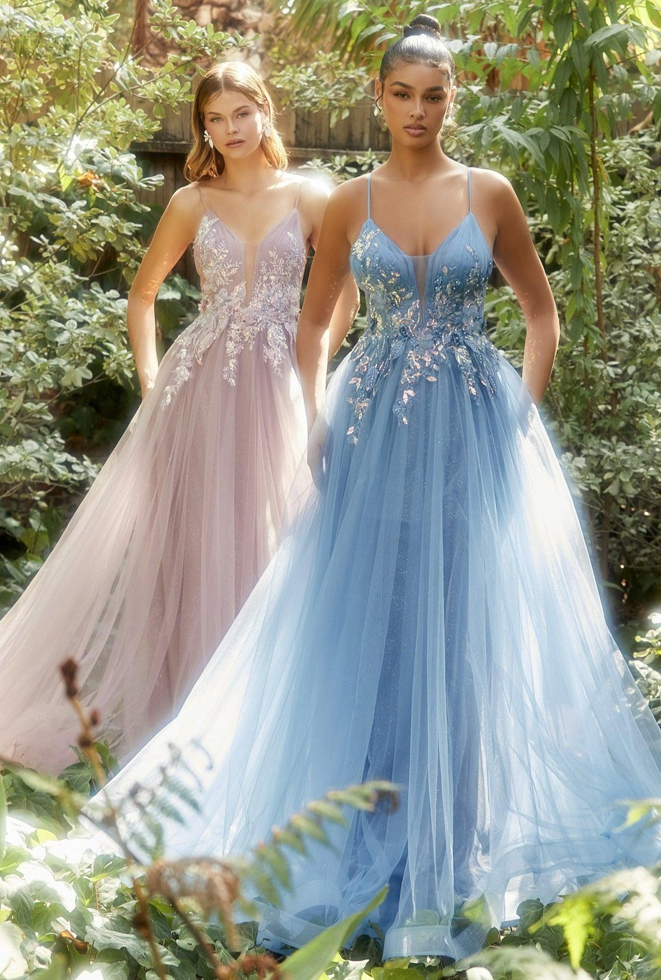 Andrea & Leo A1143 Spaghetti Strap Prom Dress Mauve_Blue Jay