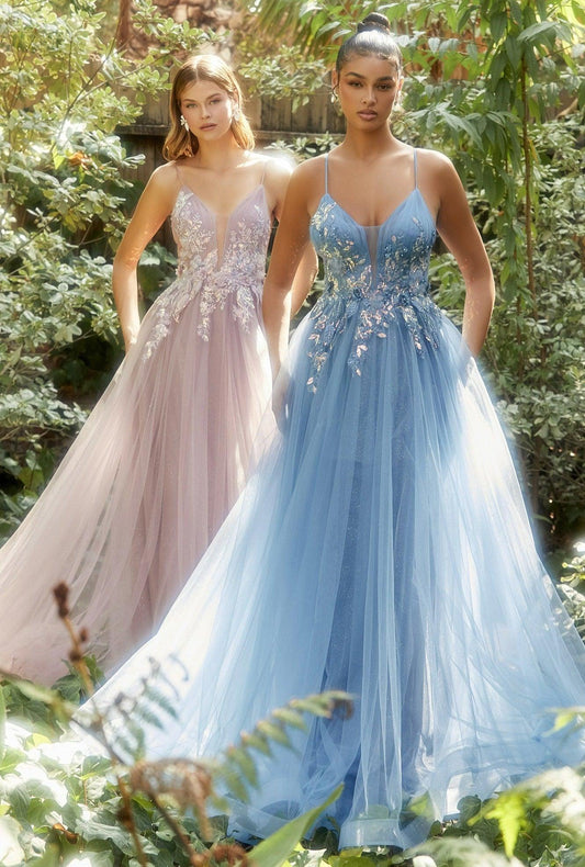 Andrea & Leo A1143 Spaghetti Strap Prom Dress Mauve_Blue Jay