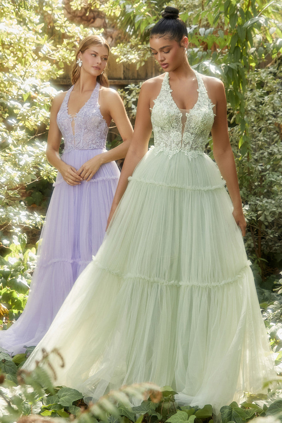 Prom Dresses Long Halter A-Line Prom Dress Greenery