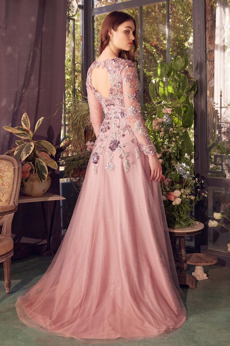 Prom Dresses Long Sequin A Line Formal Prom Dress Mauve