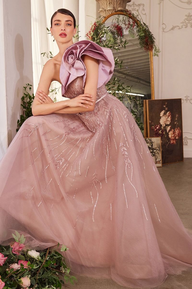 Prom Dresses Long A Line Formal Beaded Layered Prom Dress Mauve