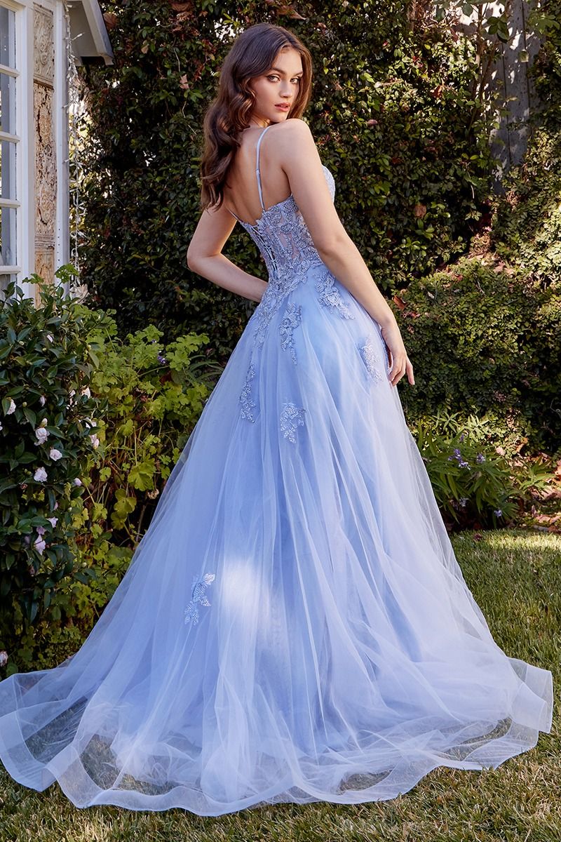 Prom Dresses Long Formal A Line Lace Prom Dress Blue