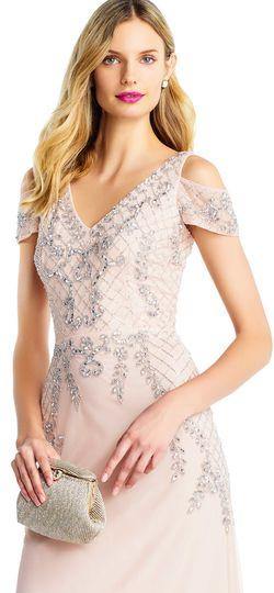 Adrianna Papell Long Formal Petite Evening Prom Dress - The Dress Outlet Adrianna Papell