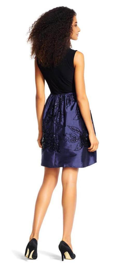 Adrianna Papell High Neck Sleeveless Short Cocktail Dress - The Dress Outlet Adrianna Papell