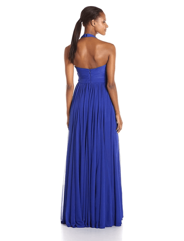 Adrianna Papell Long Formal Halter Neck Evening Gown - The Dress Outlet Adrianna Papell