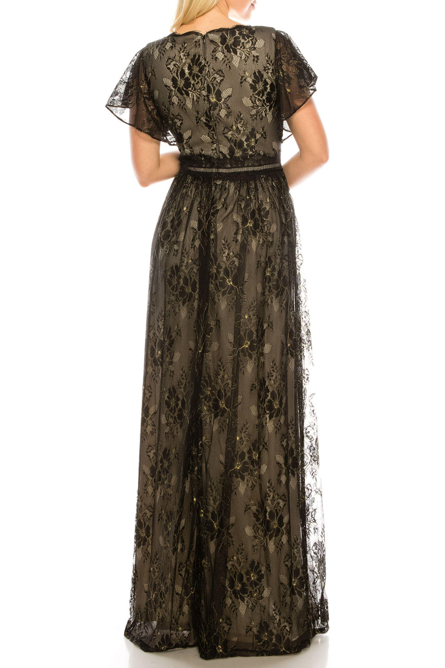 Adrianna Papell Long Formal Lace Dress AP1E205747 - The Dress Outlet