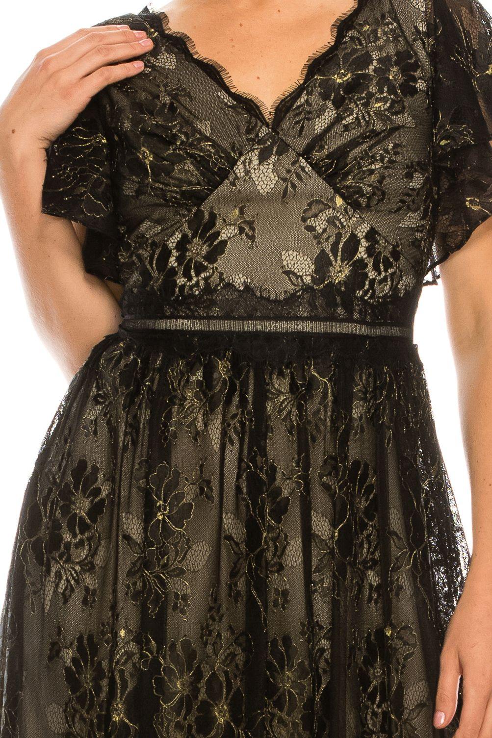 Adrianna Papell Long Formal Lace Dress AP1E205747 - The Dress Outlet