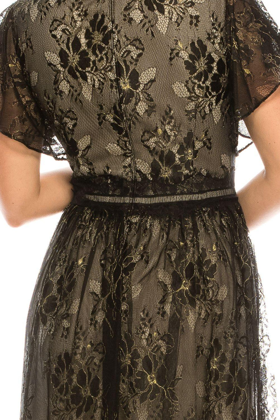 Adrianna Papell Long Formal Lace Dress AP1E205747 - The Dress Outlet