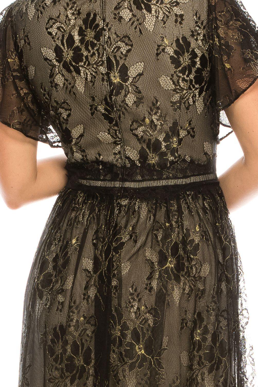 Adrianna Papell Long Formal Lace Dress AP1E205747 - The Dress Outlet