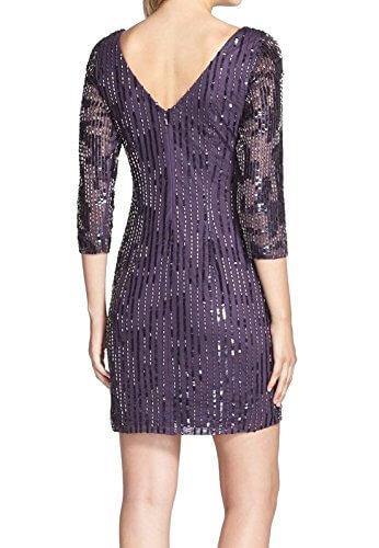 Adrianna Papell 3/4 Sleeve Short Cocktail Party Dress - The Dress Outlet Adrianna Papell