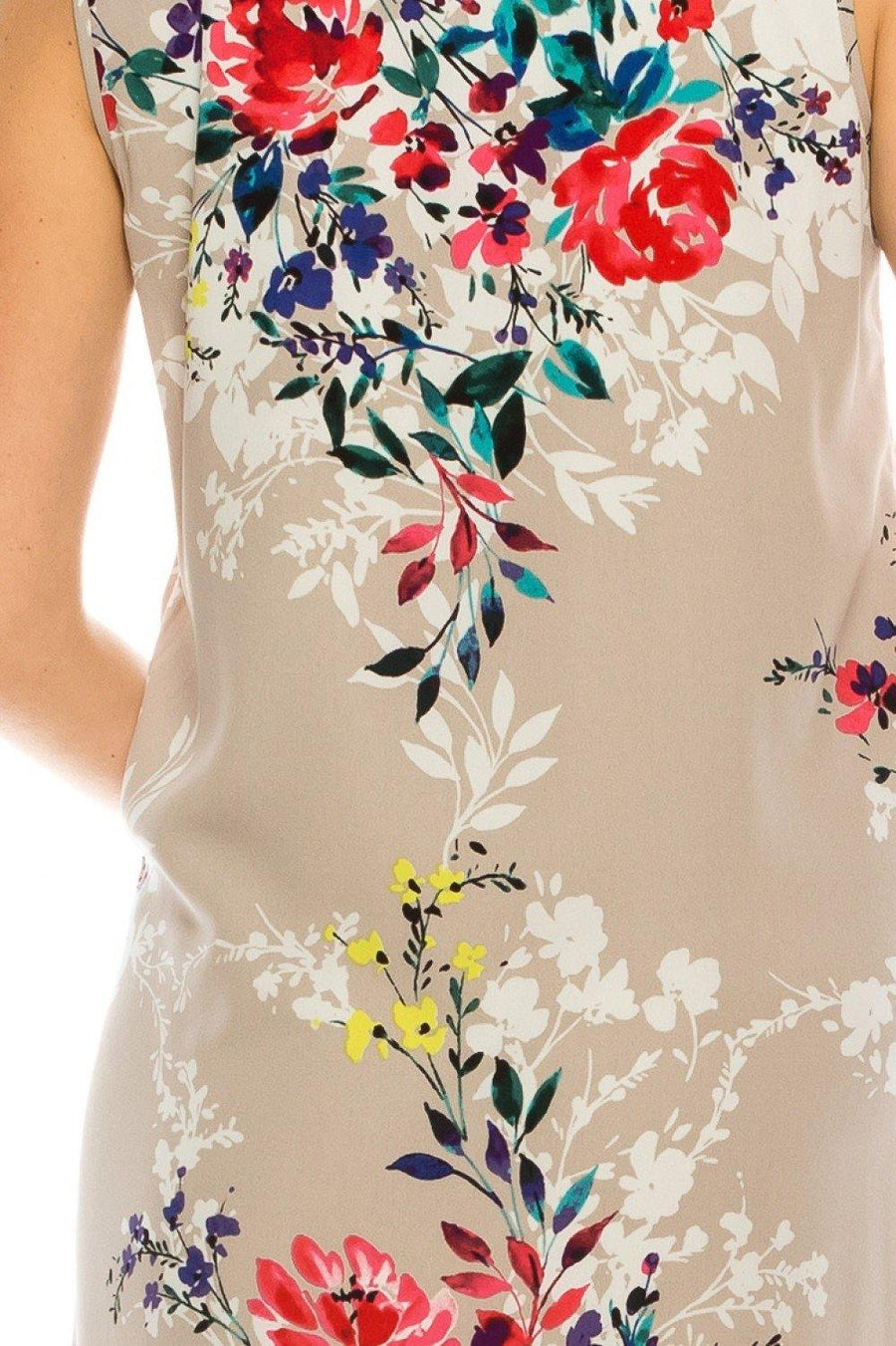 Adrianna Papell Multi Floral Printed Layered Dress - The Dress Outlet