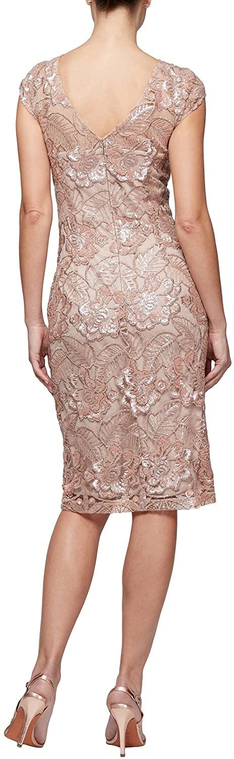 Alex Evenings Short Gold Dress Cocktail 217654 - The Dress Outlet