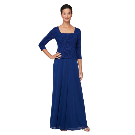 Alex Evenings Long Formal Glitter Dress 8125926 - The Dress Outlet