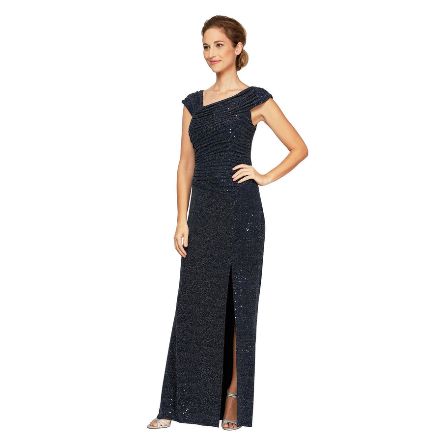 Alex Evenings Long Formal Metallic Dress 8127514 - The Dress Outlet