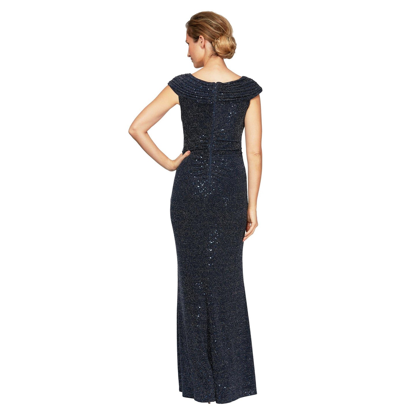 Alex Evenings Long Formal Metallic Dress 8127514 - The Dress Outlet