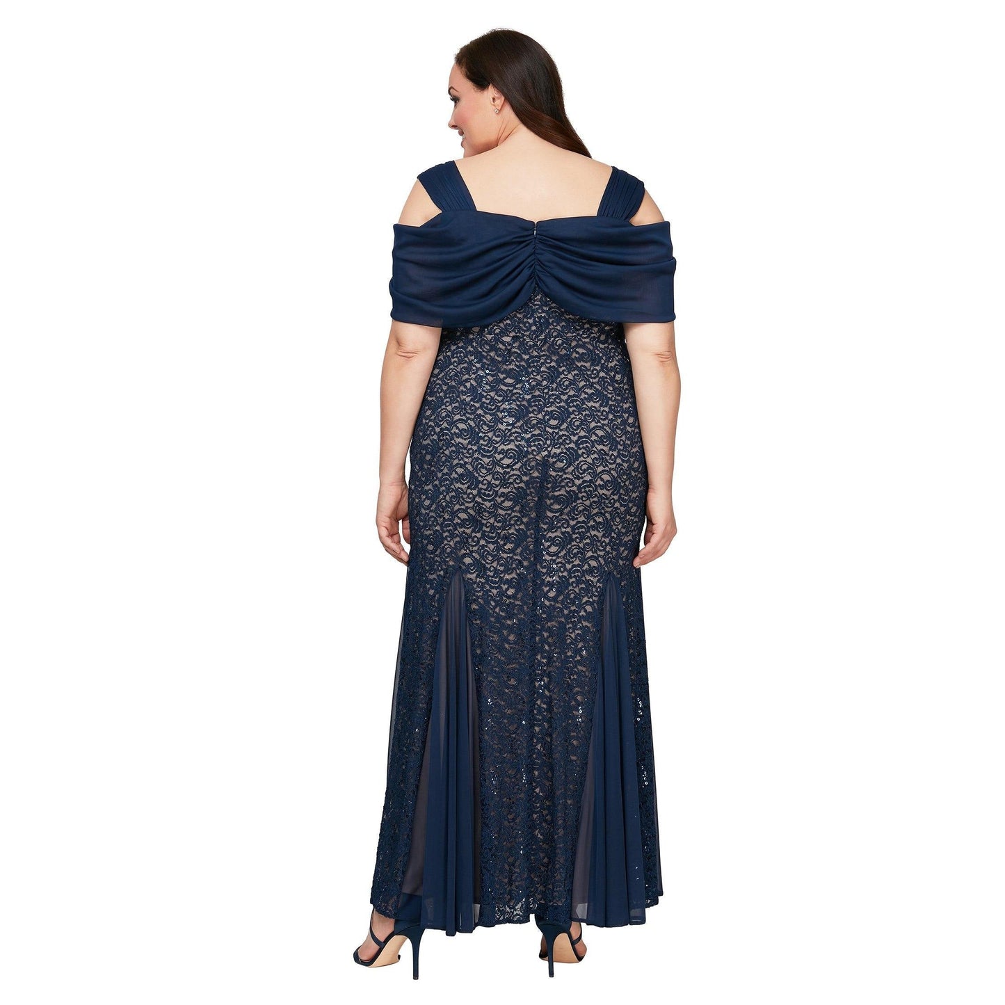 Alex Evenings Long Plus Size Lace Dress 84122243 - The Dress Outlet