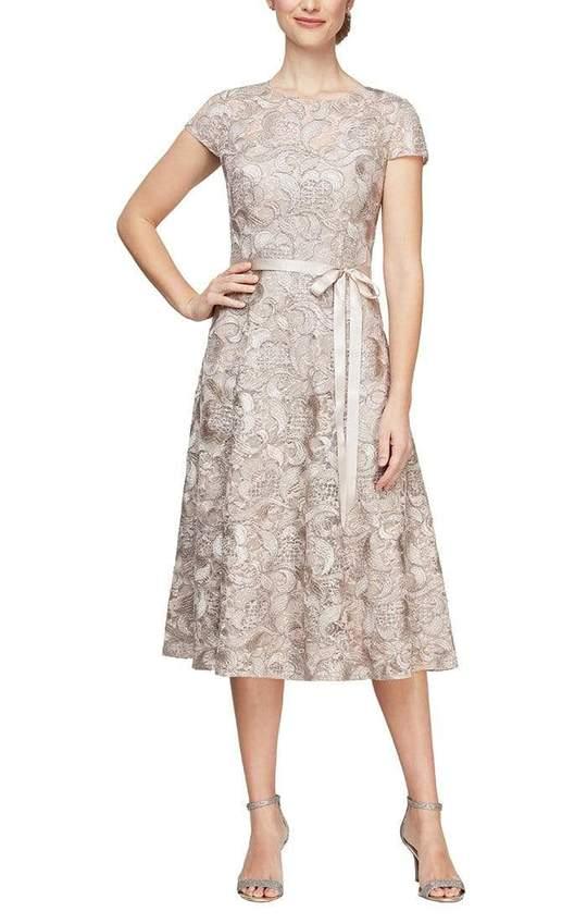 Alex Evenings Cap Sleeve Cocktail Dress 81122370 - The Dress Outlet