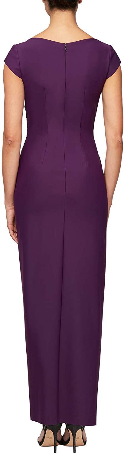 Alex Evenings Cap Sleeve Long Formal Dress 234087 - The Dress Outlet