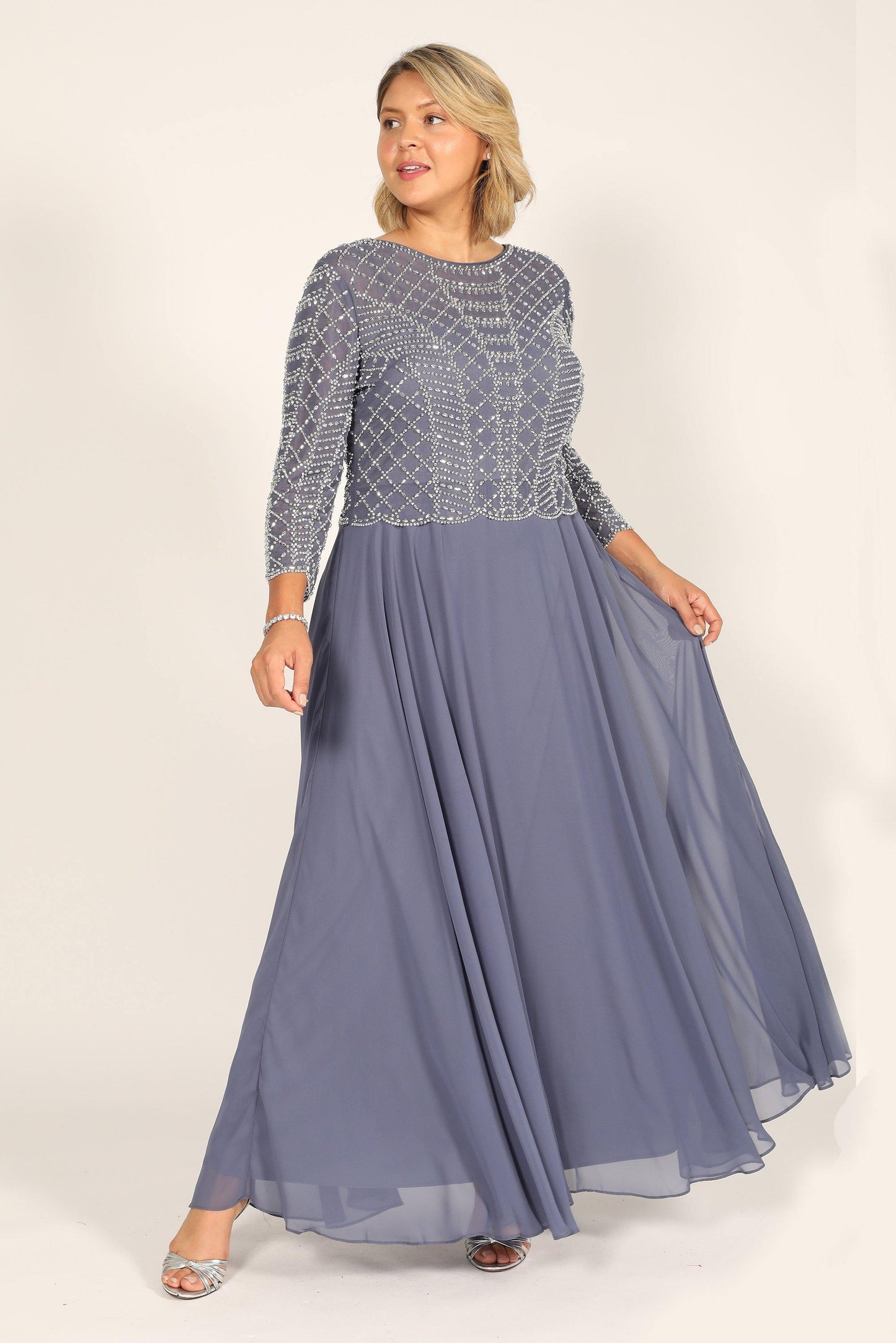 Alex Evenings Long Mother of the Bride Dress 8132943 - The Dress Outlet