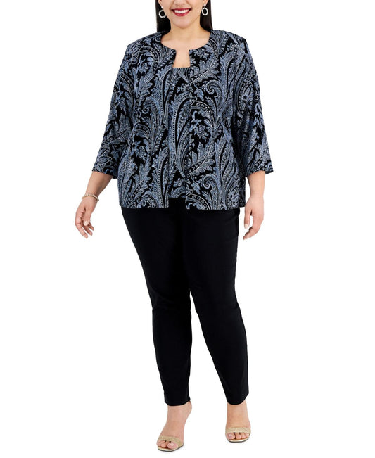 Alex Evenings Long Sleeve Printed Twinset 84211579 - The Dress Outlet