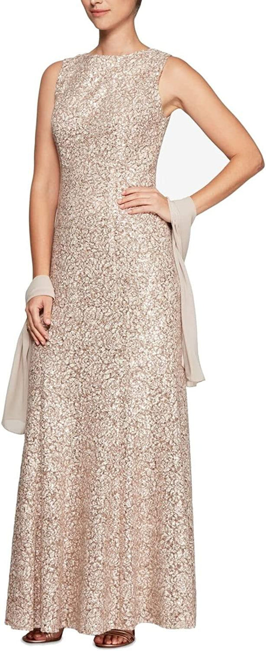 Alex Evenings Long Sleeveless Formal Dress 1121979 - The Dress Outlet
