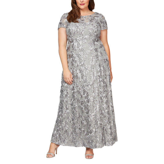 Alex Evenings Plus Size Long Formal Dress 412788 - The Dress Outlet