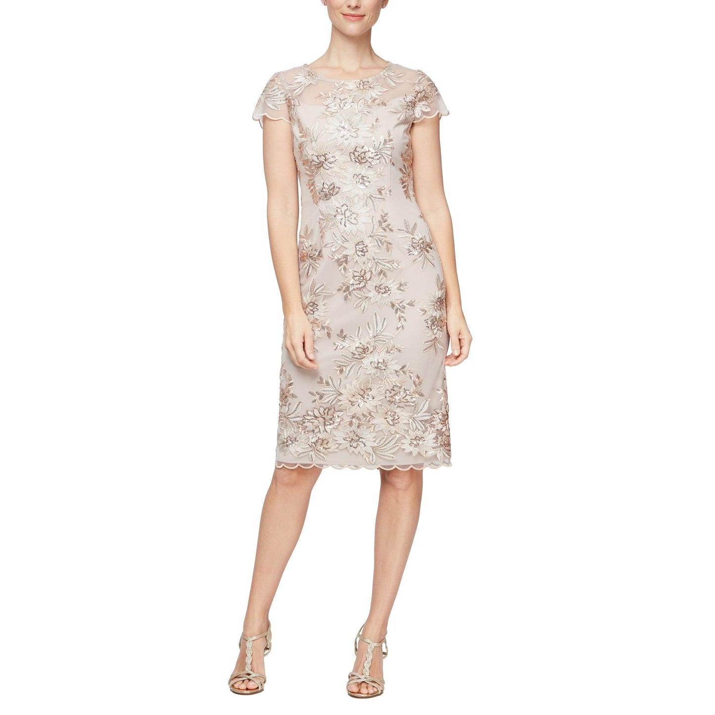 Alex Evenings Short Floral Cap Sleeve Dress 8117953 - The Dress Outlet
