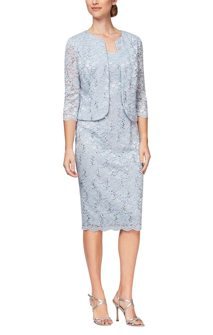 Alex Evenings Short Lace Jacket Formal Dress 81122329 - The Dress Outlet