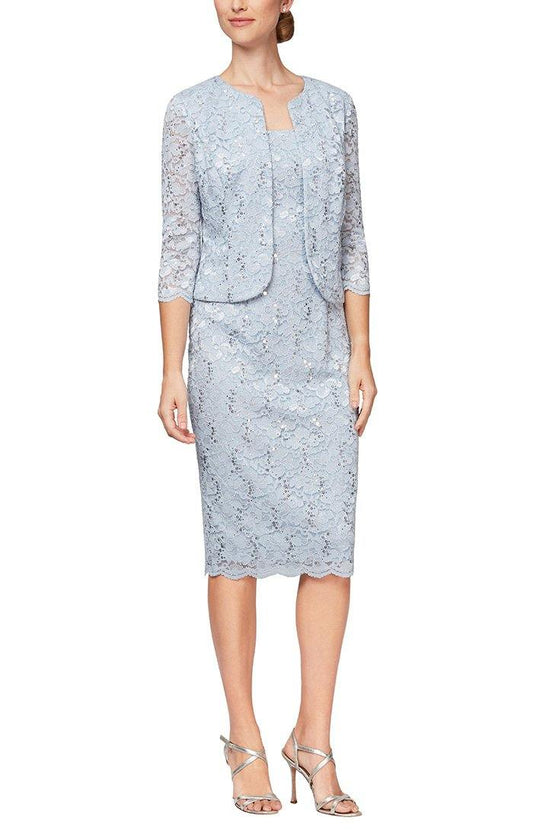 Alex Evenings Short Lace Jacket Formal Dress 81122329 - The Dress Outlet