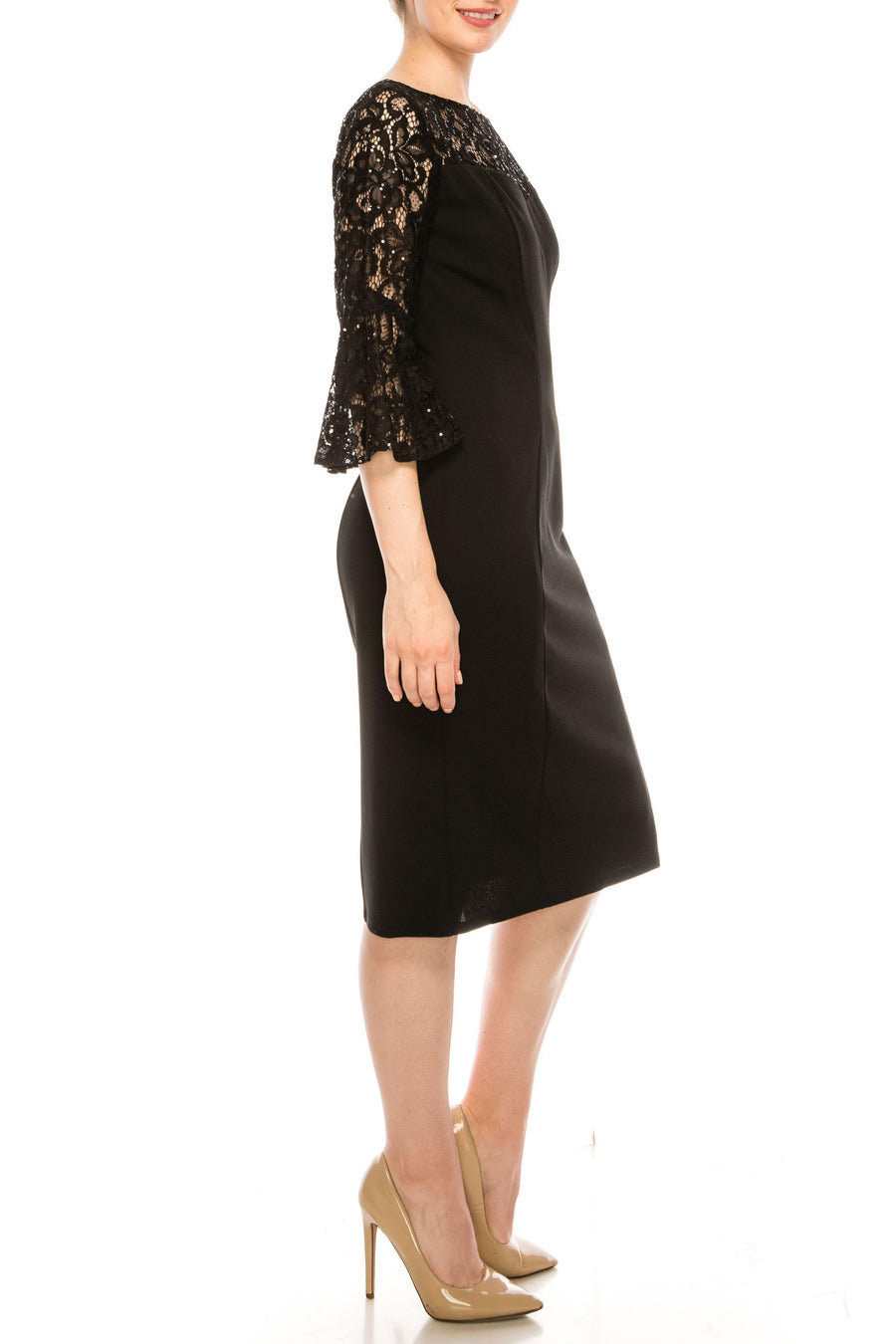 Alex Evenings Short 3/4 Bell Sleeve Dress 8160233 - The Dress Outlet