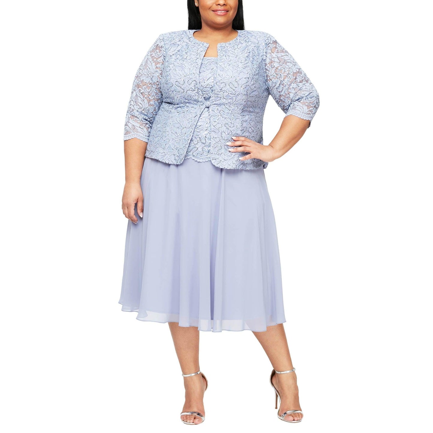 Alex Evenings Short Plus Size Jacket Dress 84122445 - The Dress Outlet