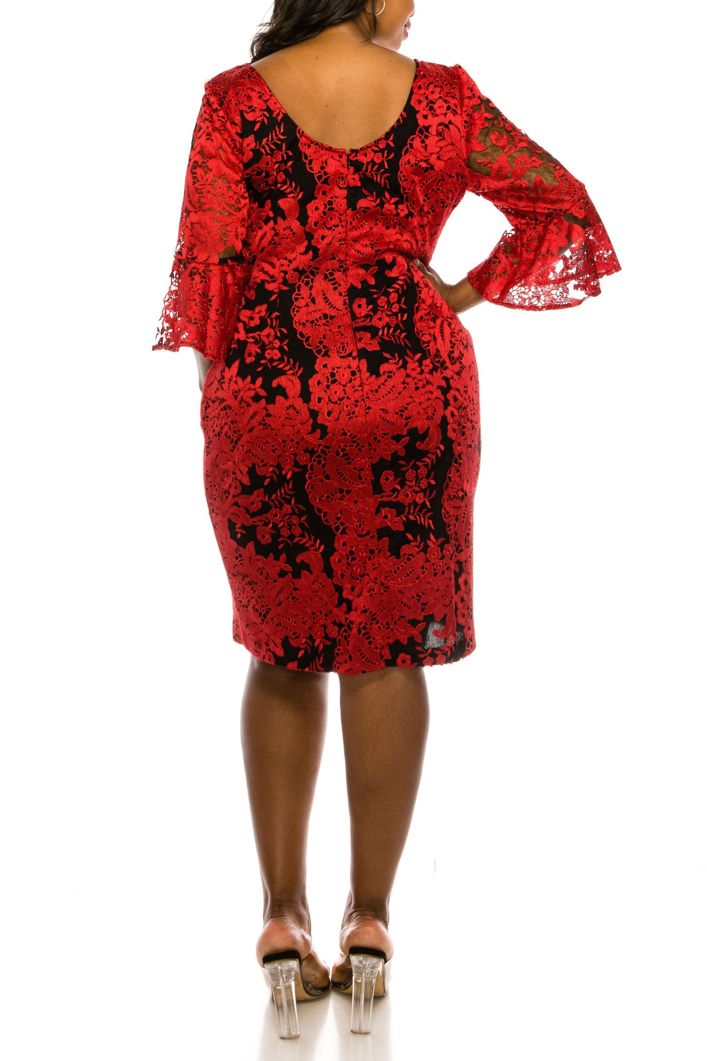 Alex Evenings Short Plus Size Lace Dress 841221401 - The Dress Outlet