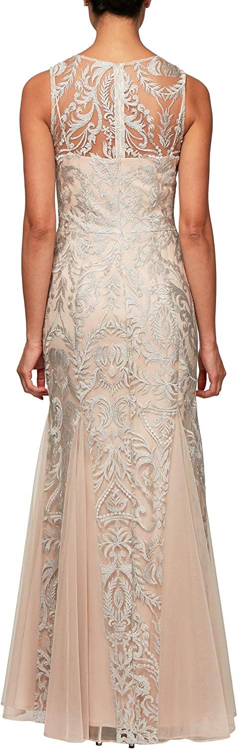 Alex Evenings Sleeveless Long Formal Dress 217152 - The Dress Outlet