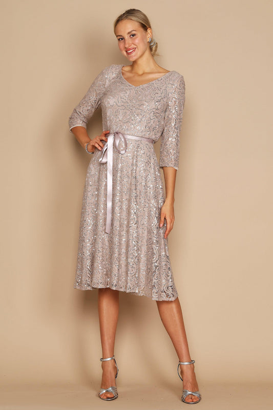 Alex Evenings Tea Length Formal Dress 81122482 - The Dress Outlet