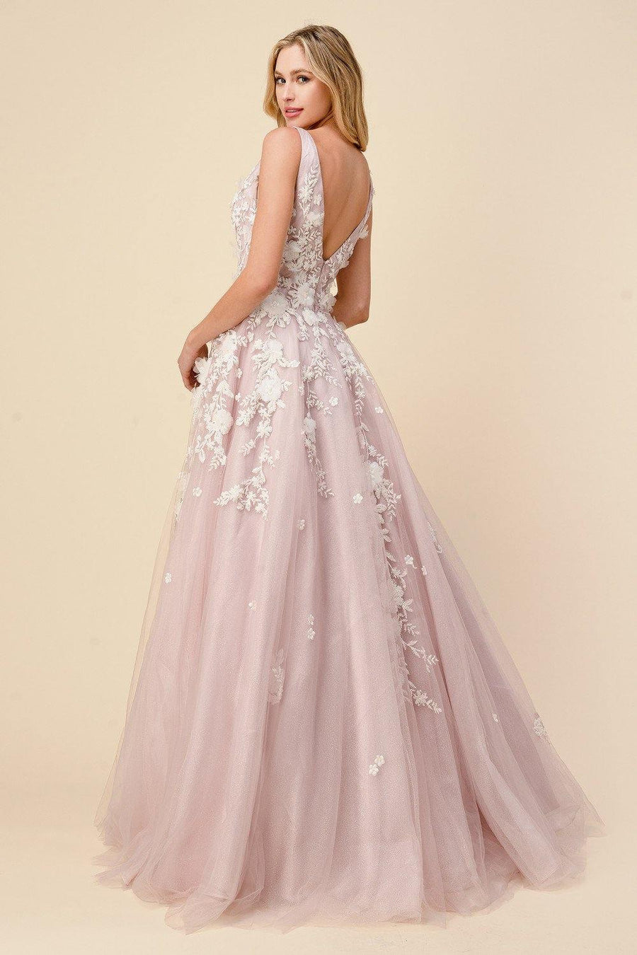 Andrea & Leo A1028 Gardenia Prom Long Dress Mauve