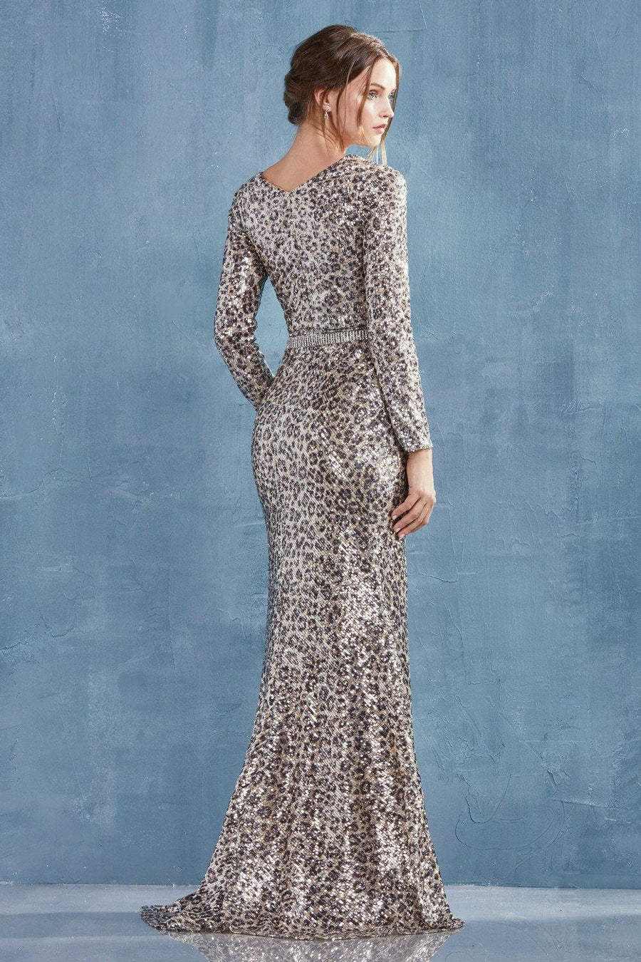 Andrea & Leo CDA0938B Leopard Prom Long Dress Leopard